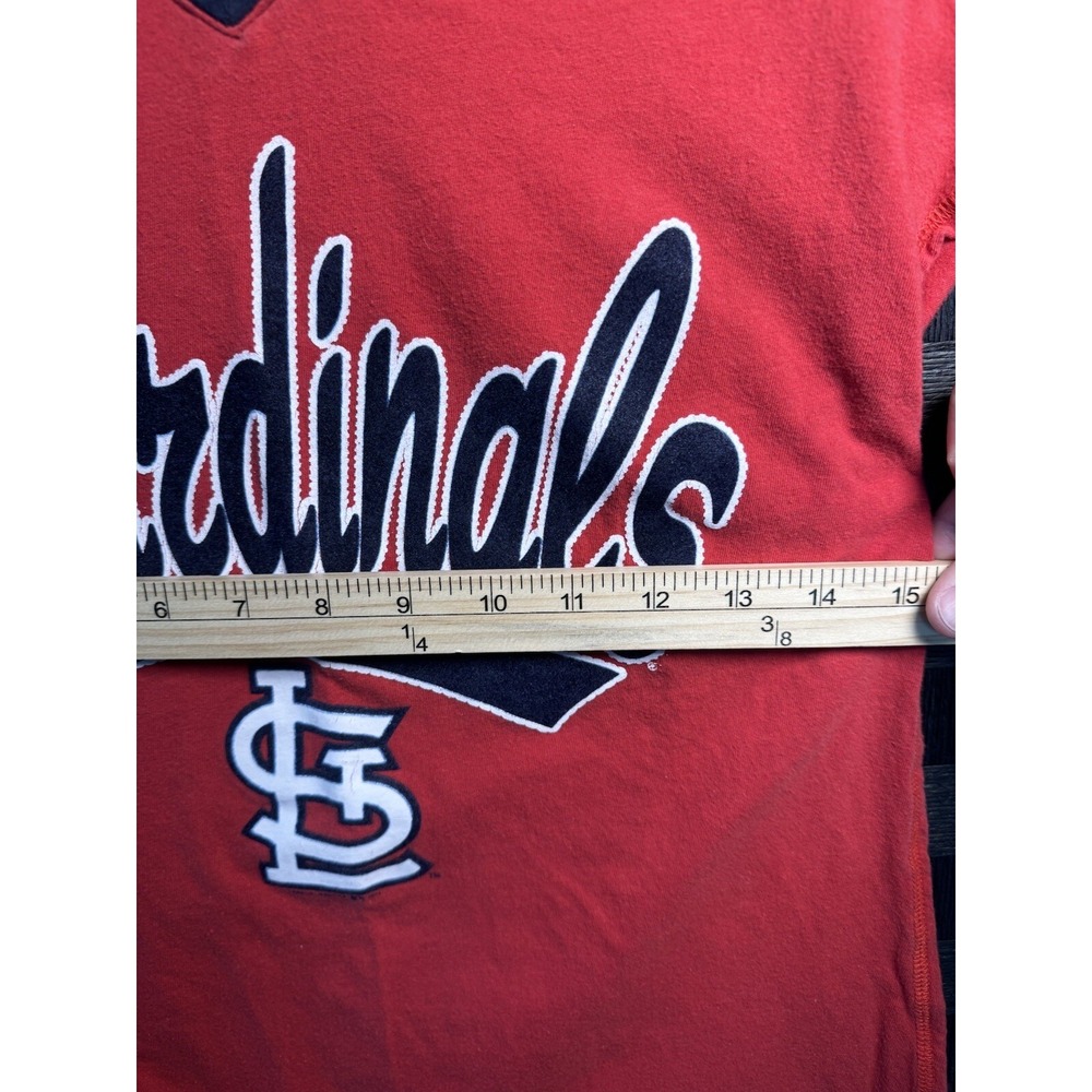 St. Louis Cardinals Womens Large Red Short Sleeve Raglan Sleeve V Neck - Picture 7 of 16